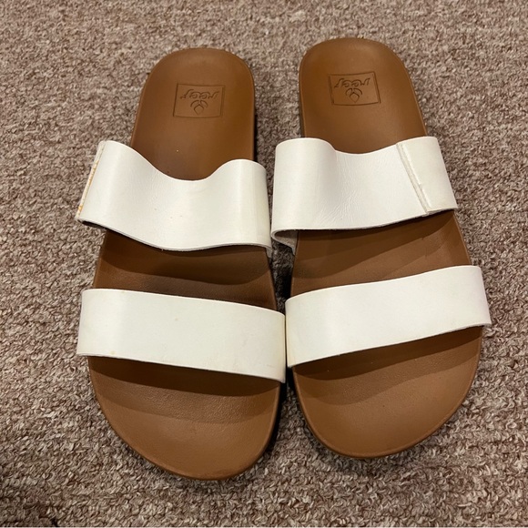 White REEF Slide Sandals - Picture 3 of 5